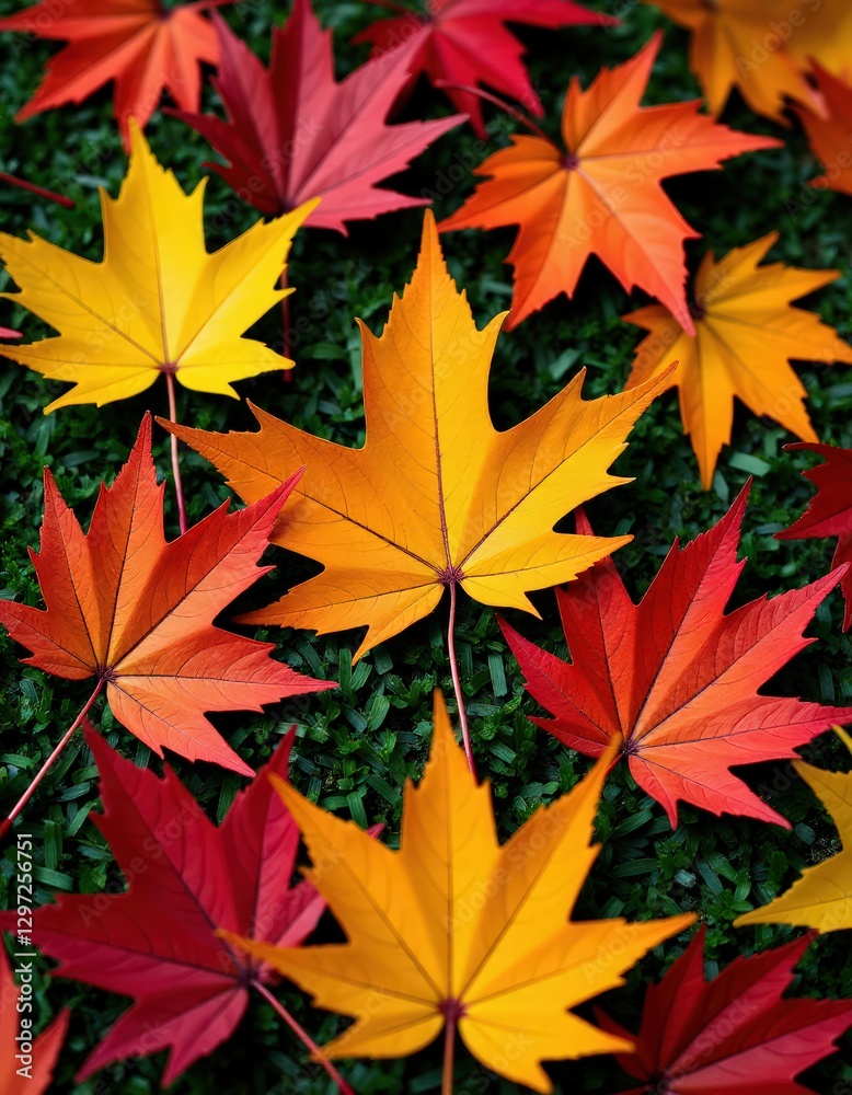 seamless pattern with autumn leaves