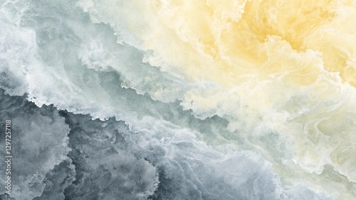 Abstract Watercolor Texture in Soft Yellow and Gray Tones for Design. An abstract watercolor painting blending soft yellow and gray tones with texture