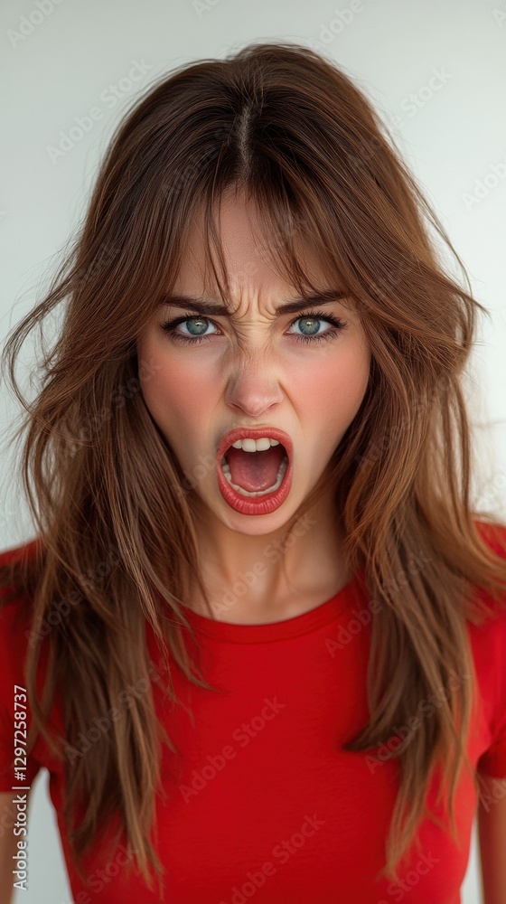An angry woman stares directly at the camera with an intense expression. Her furrowed brows and tense posture convey frustration, determination, or defiance. An angry woman stares directly at the camera with an intense expression. Her furrowed brows and tense posture convey frustration, determination, or defiance.