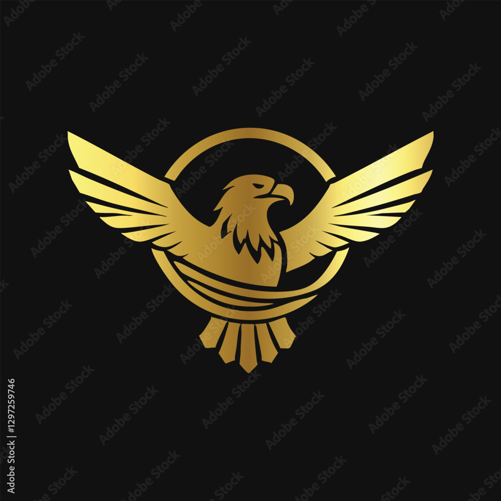 Obraz premium Intricate Gold Eagle Tattoo Design