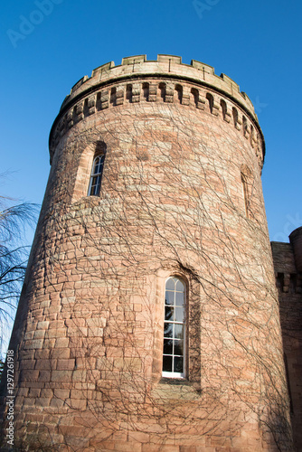 Drum Tower of Dalhousie castle hotel in Cockpen, Midlothian, Scotland photo