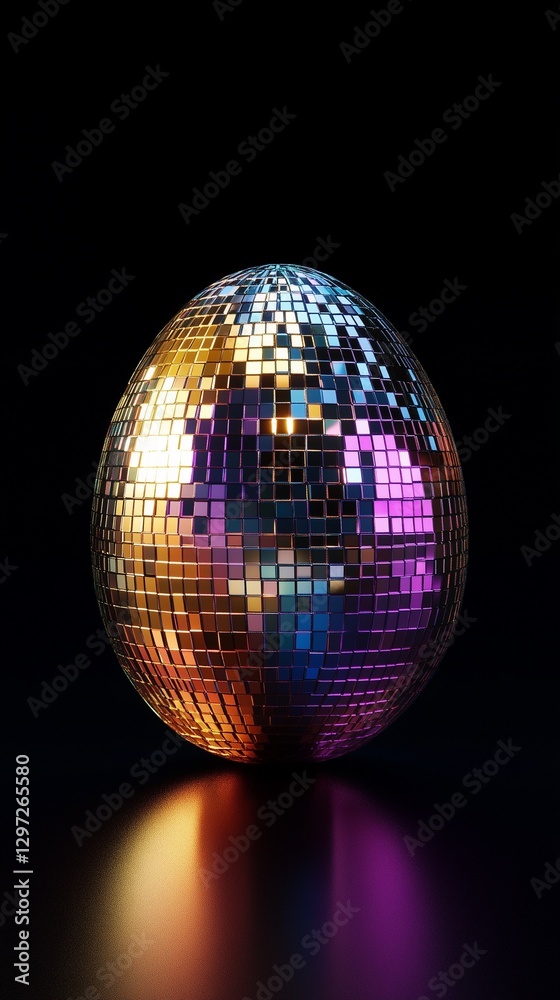 Obraz premium easter egg as a disco ball for easter holiday