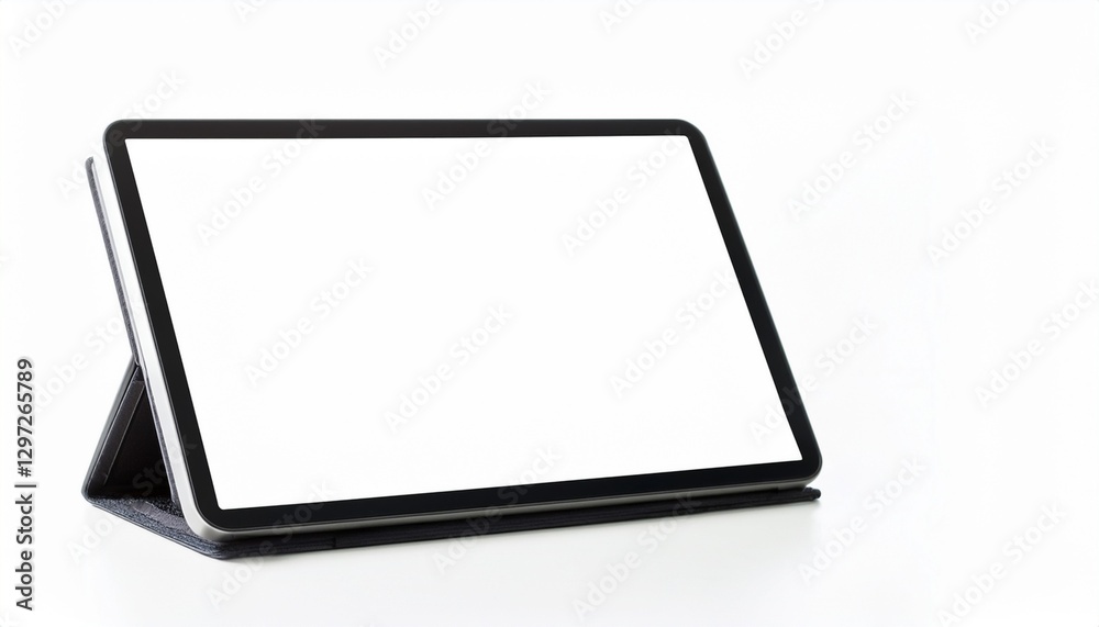 Tablet PC with Blank Screen: Isolated Tech on White Background Tablet PC with Blank Screen: Isolated Tech on White Background