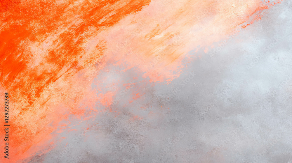 Naklejka premium Vibrant orange ink blot design on gray background for creative projects