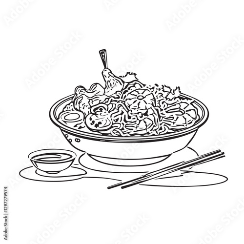food, chinese, asian, background, restaurant, cooking, meal, design, cuisine, delicious, gourmet, dinner, dish, asia, plate, tasty, noodle, yellow, lunch, thai, traditional, vector, vegetable, table, 
