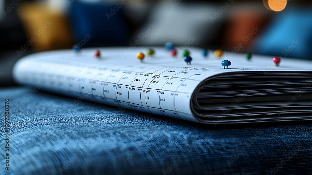 Pinned Calendar Dates on Desk Planner