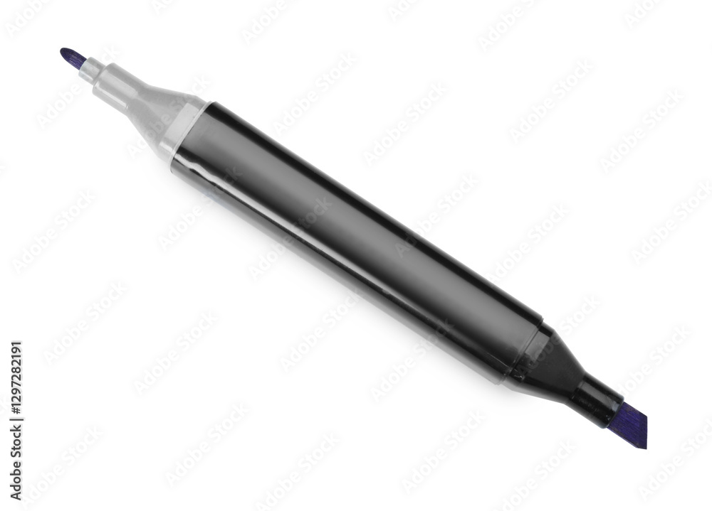 One double sided marker isolated on white, top view One double sided marker isolated on white, top view