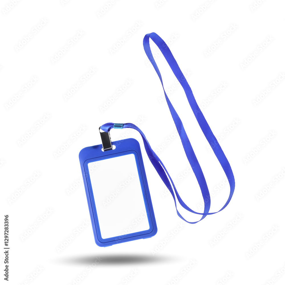 Obraz premium Blank badge in air on white background. Mockup for design