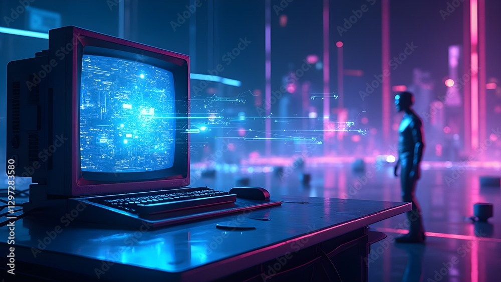 abstract technology background with computer abstract technology background with computer