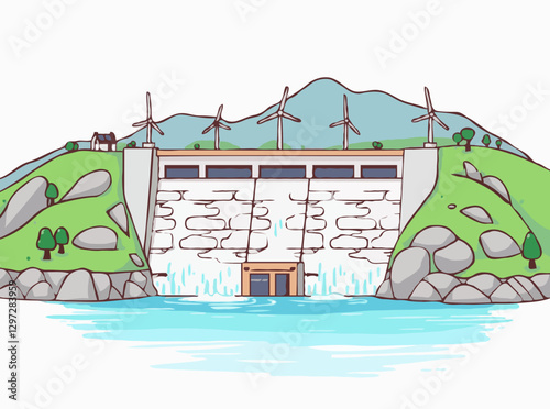 Hydroelectric Dam Providing Renewable Energy