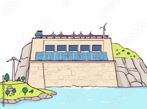 Hydroelectric Dam Providing Renewable Energy