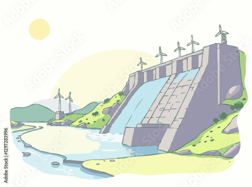 Hydroelectric Dam Providing Renewable Energy