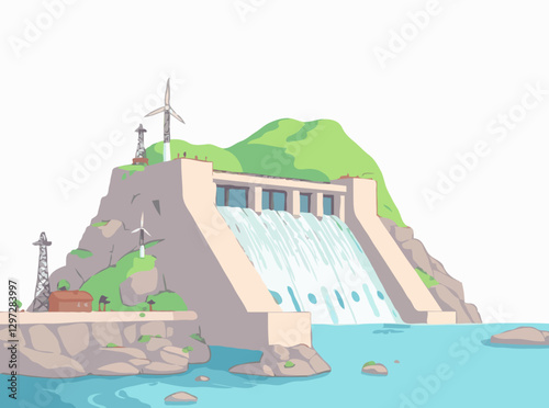 Hydroelectric Dam Providing Renewable Energy