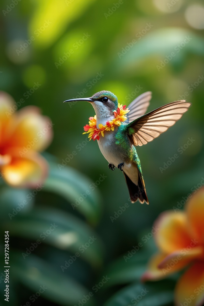 Naklejka premium Pajaros tropicales con aspecto de turista