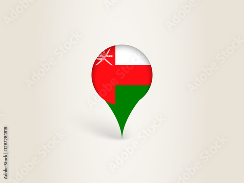 Free Download Pin Icon with Oman National Flag. - GFXLoad