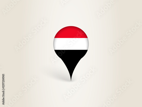 Pin Icon with Yemen National Flag. Free Download Pin Icon with Yemen National Flag. - GFXLoad