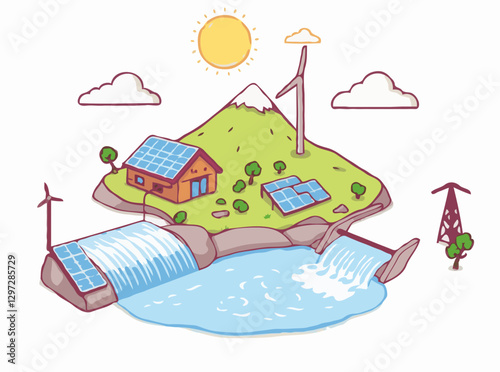 Eco-Friendly Power Generation: Solar Panels and Hydro Plants
