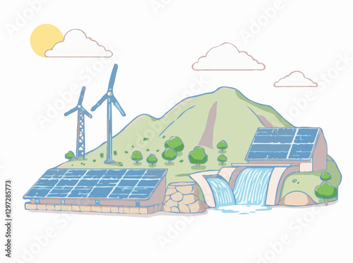 Eco-Friendly Power Generation: Solar Panels and Hydro Plants