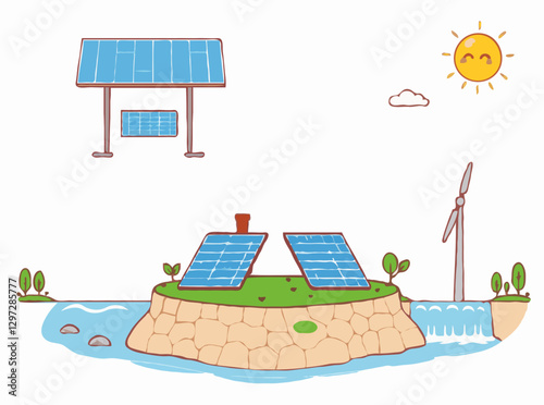 Eco-Friendly Power Generation: Solar Panels and Hydro Plants