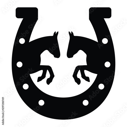 Horse, Horseshoe, Equestrian, Hand Drawn Vector Illustration