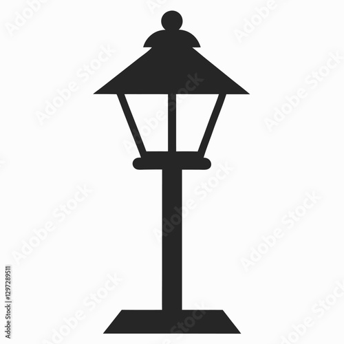 Simple flat night lamp icon,
