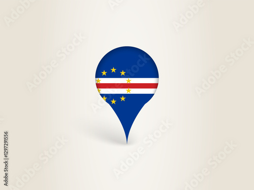 Free Download Pin Icon with Cape Verde National Flag. - GFXLoad