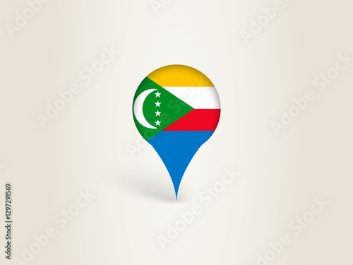 Free Download Pin Icon with Comoros National Flag. - GFXLoad