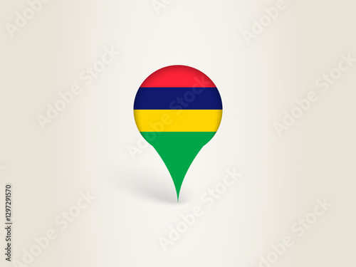 Free Download Pin Icon with Mauritius National Flag. - GFXLoad