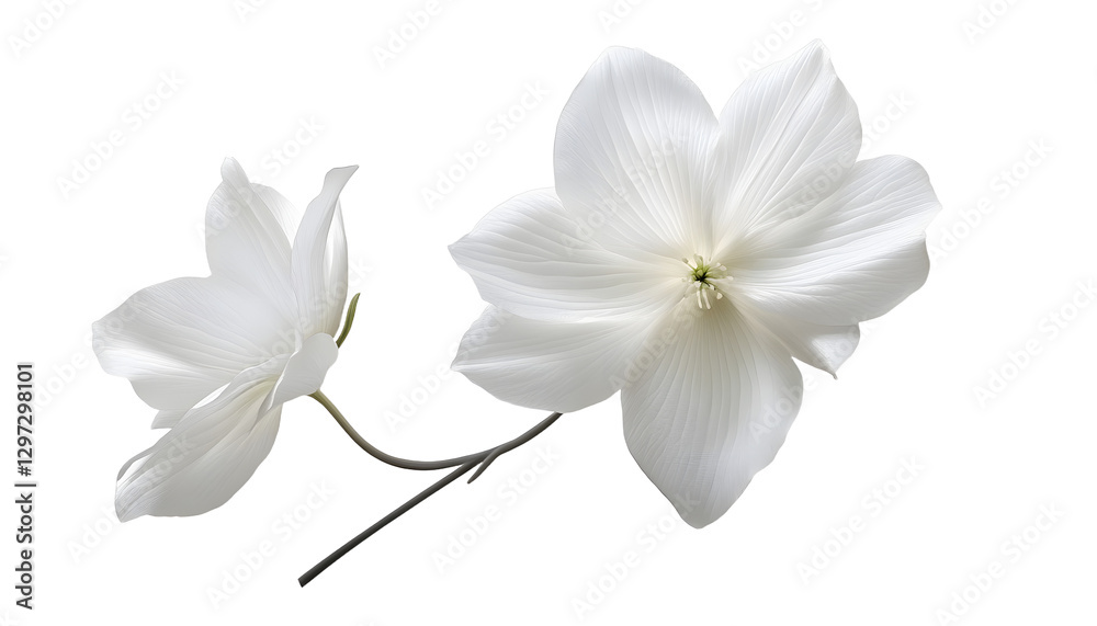Fototapeta premium white flower isolated on transparent background cutout