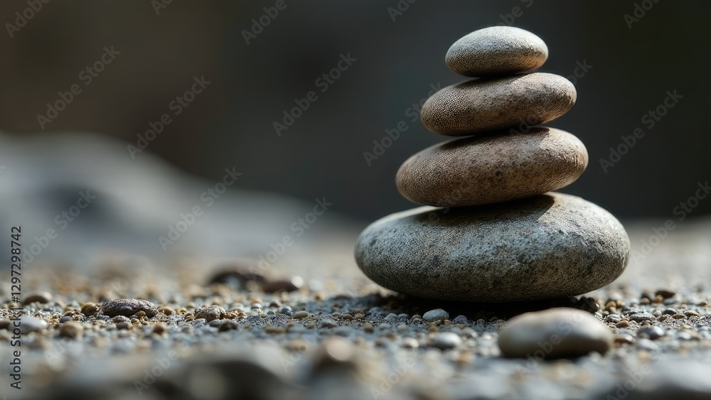 Balanced stack of Zen stones Concept of balance, harmony and peace Balanced stack of Zen stones Concept of balance, harmony and peace