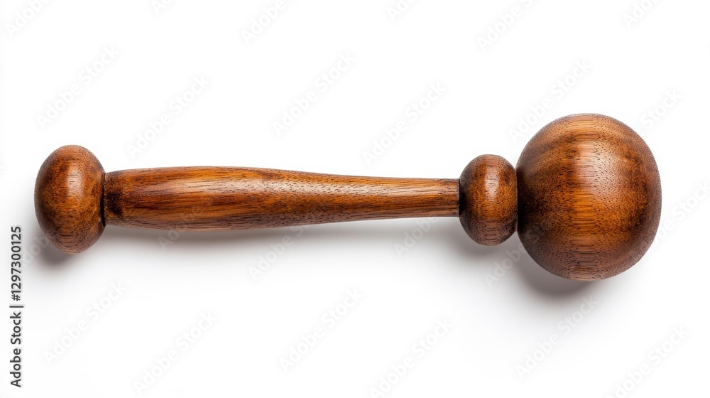 Wooden mallet isolated on white background unique design and texture. Generative AI Wooden mallet isolated on white background unique design and texture. Generative AI