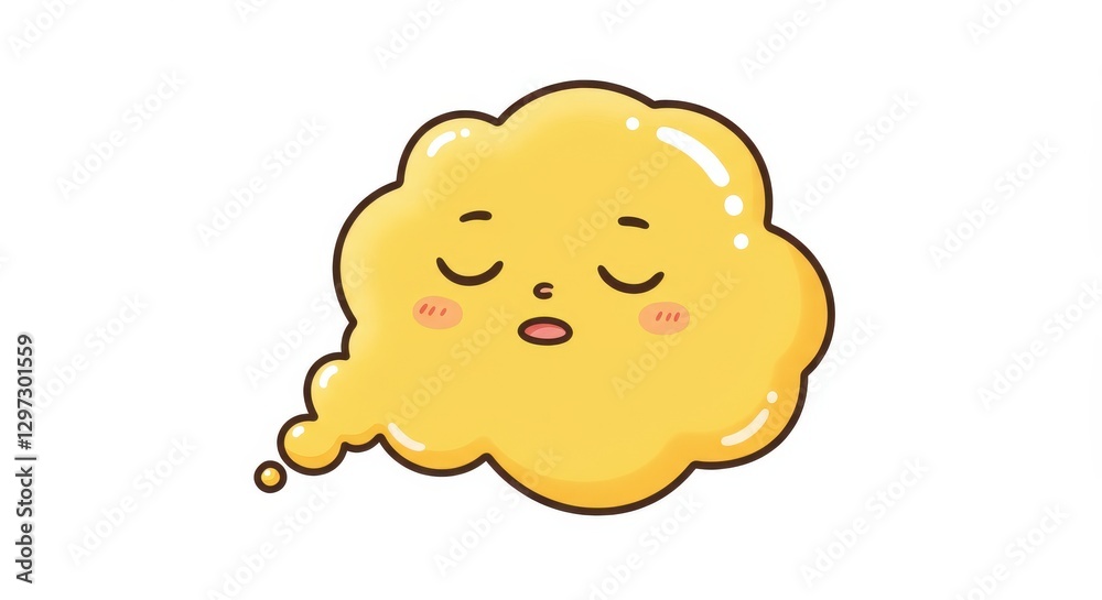 Adorable Sleeping Cloud Character Illustration Adorable Sleeping Cloud Character Illustration
