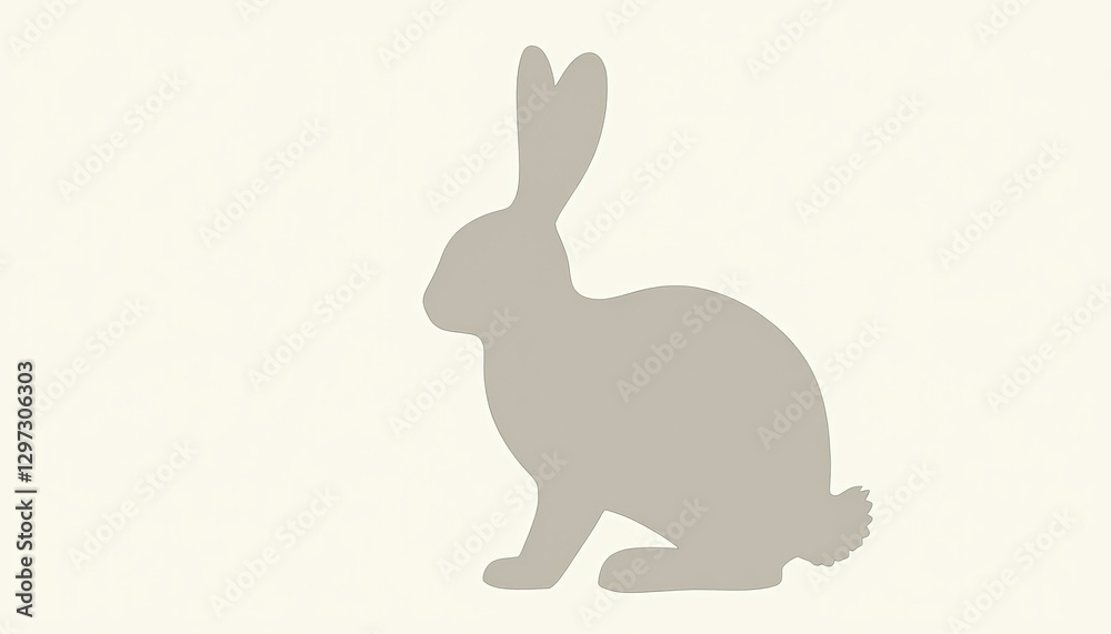 Easter Bunny. A sleek, minimal silhouette with smooth lines and a neutral palette Easter Bunny. A sleek, minimal silhouette with smooth lines and a neutral palette