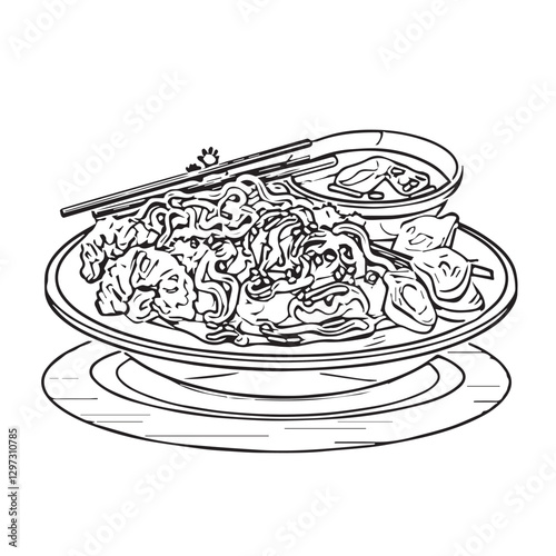 food, chinese, asian, background, restaurant, cooking, meal, design, cuisine, delicious, gourmet, dinner, dish, asia, plate, tasty, noodle, yellow, lunch, thai, traditional, vector, vegetable, table, 