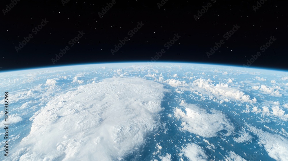 Fototapeta premium Earth from Space, Clouds, Atmosphere, View, High Resolution, Stock Photo, Science Education, Astronomy
