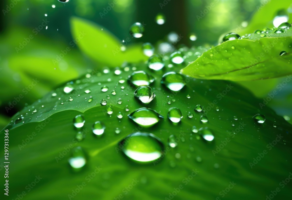 captivating water droplets lush green leaves creating refreshing nature scene, leaf, plant, foliage, closeup, texture, flora, beauty, vibrant, shine, light captivating water droplets lush green leaves creating refreshing nature scene, leaf, plant, foliage, closeup, texture, flora, beauty, vibrant, shine, light
