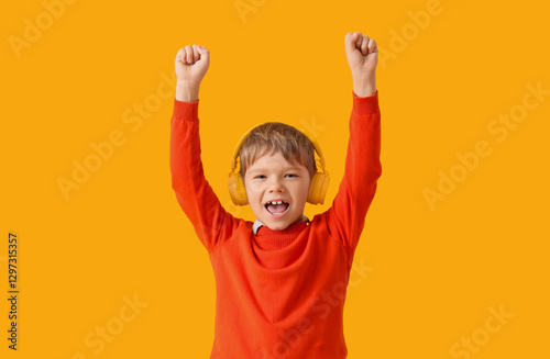 Cute little boy in red swea...