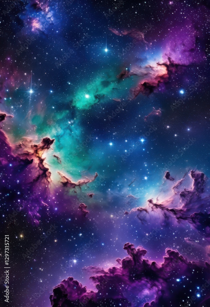 Fototapeta premium stunning vibrant night sky filled twinkling stars celestial wonders stretched across vast universe, twinkle, darkness, cosmos, brightness, constellation
