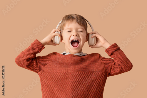 Cute little boy in warm swe...