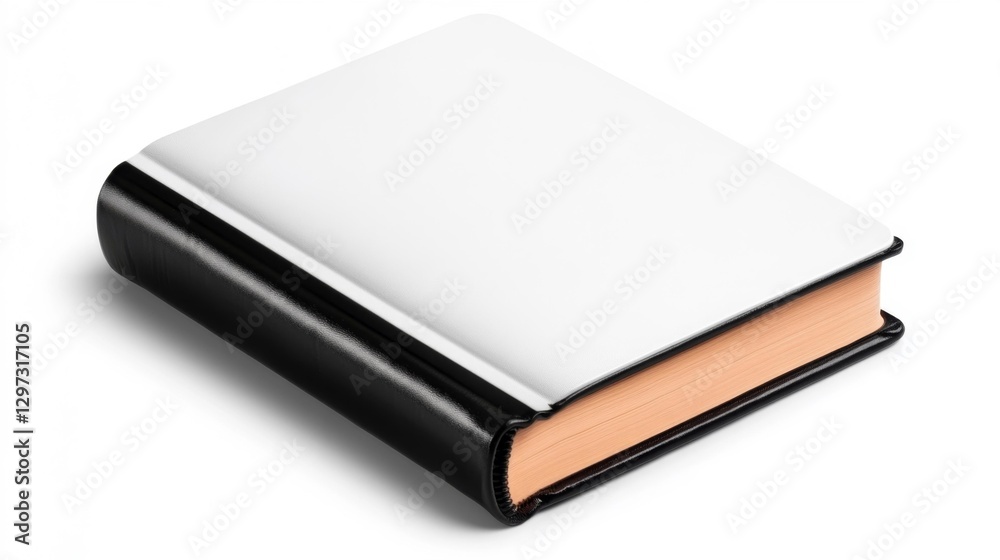 Elegant Black Leather Book with a White Cover Isolated on a White Background. Generative AI Elegant Black Leather Book with a White Cover Isolated on a White Background. Generative AI