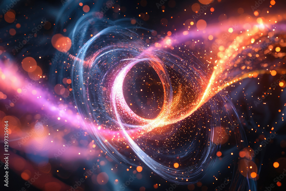 Abstract swirling cosmic energy with vibrant colors and glittering particles, creating a mesmerizing visual effect. Abstract swirling cosmic energy with vibrant colors and glittering particles, creating a mesmerizing visual effect.