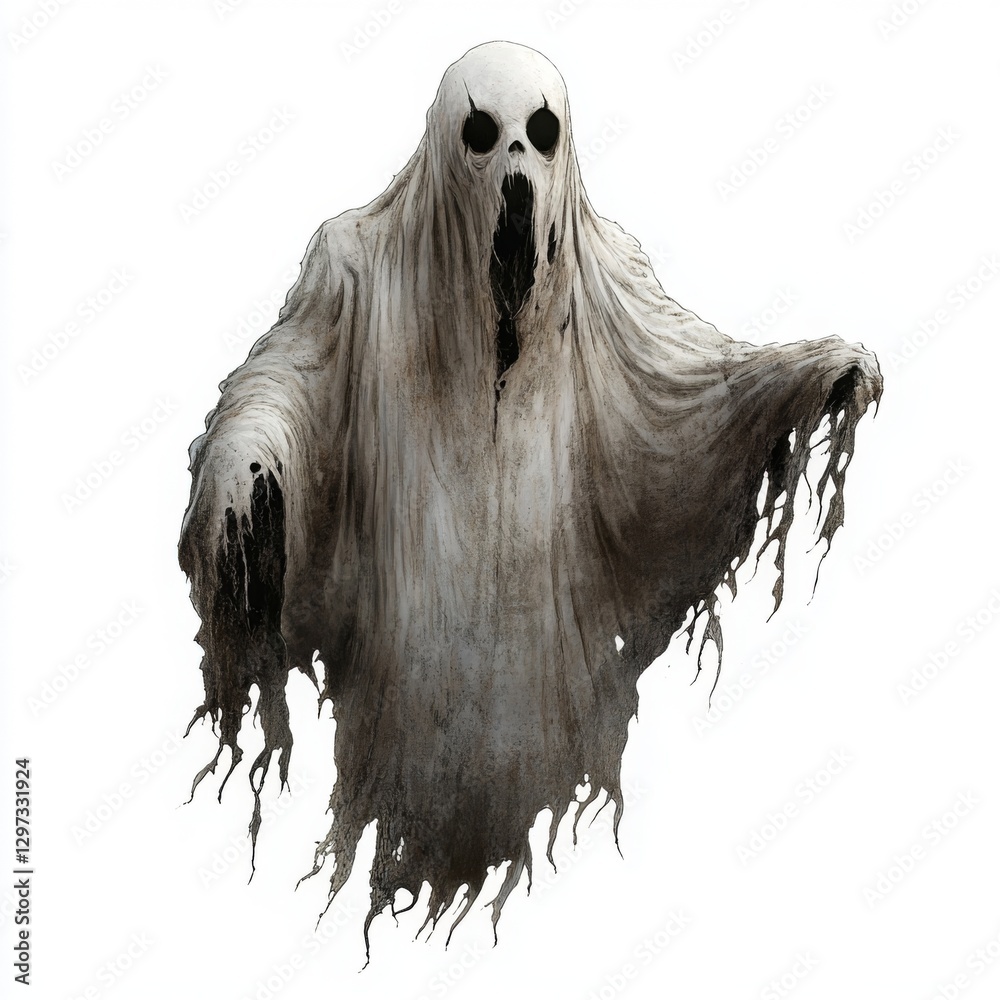 Ghostly Figure Against White Ghostly Figure Against White