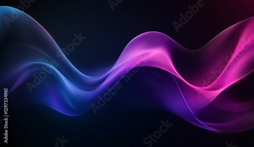 Wallpaper Mural Abstract glowing waves in dark background Torontodigital.ca