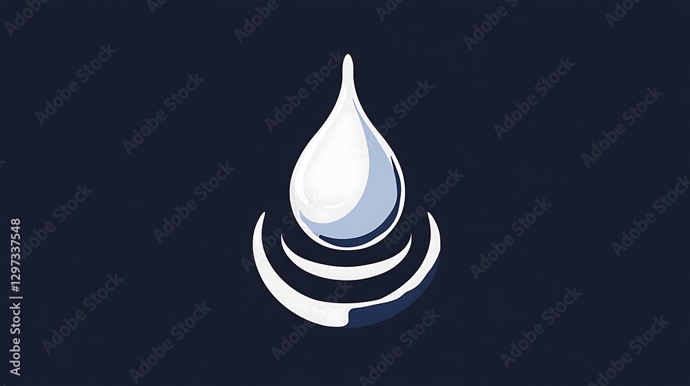 Fototapeta premium Water Drop Illustration: Clean Design on Dark Background AI Generated
