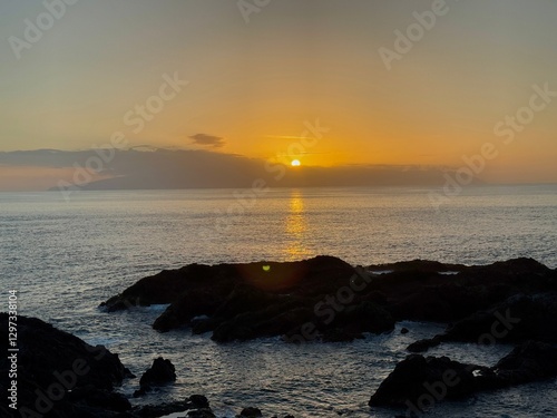 Schilderij op canvas Sunset over La Gamora Tenerife Canary Islands