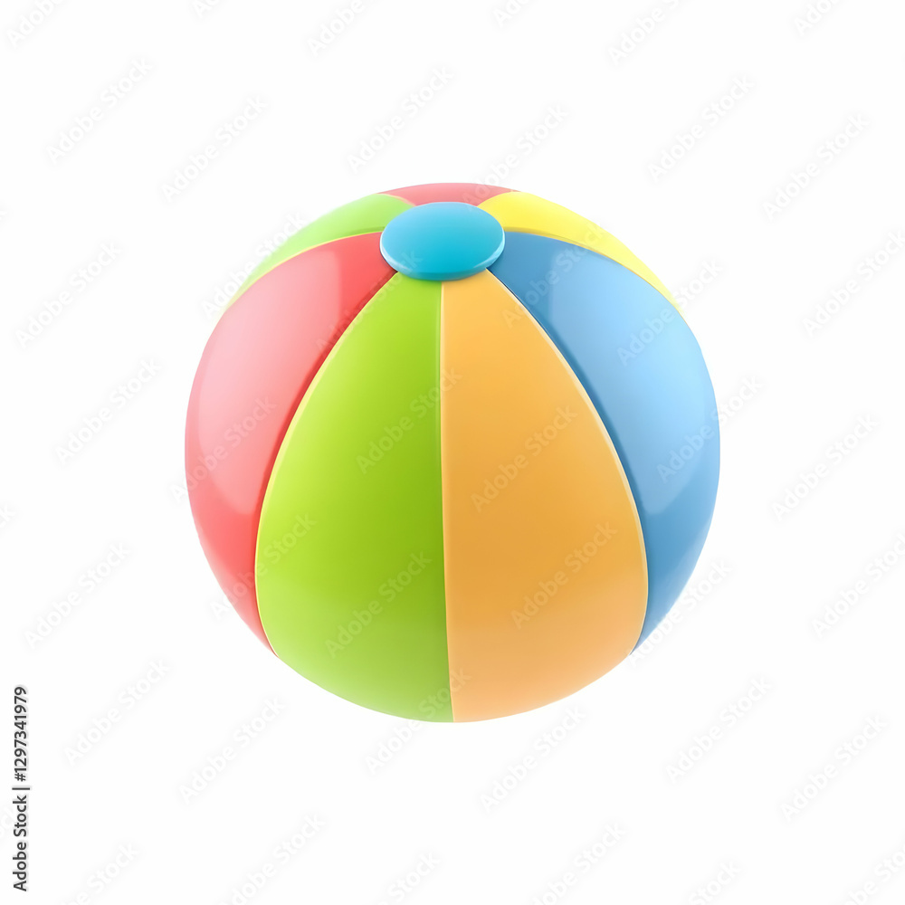 A Colorful Inflatable Beach Ball Featuring Bright and Fun Colors A Colorful Inflatable Beach Ball Featuring Bright and Fun Colors