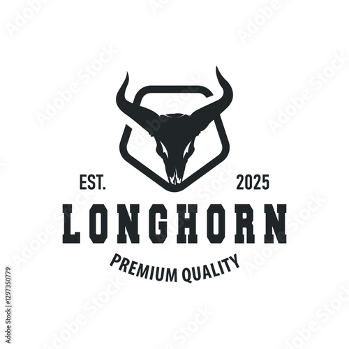 longhorn logo design symbol of strength and toughness horn illustration template symbol brand product