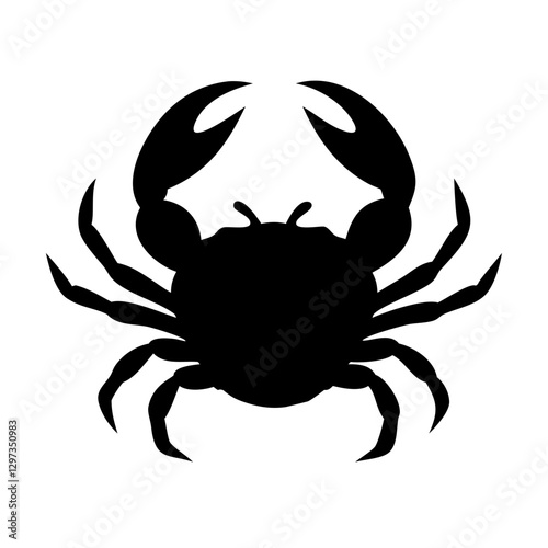 a stylized silhouette of a crab with its claws prominently displayed vector illustration