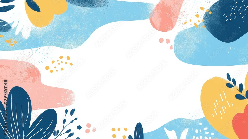 Fototapeta premium Vibrant floral art vector design for wallpapers and posters. Handdrawn watercolors bring elegance to cards and banners.