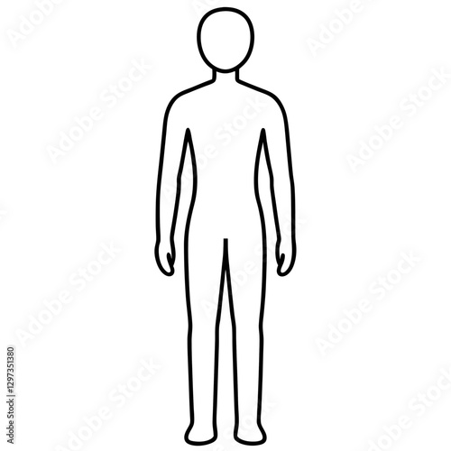 black human figure outline vector illustration